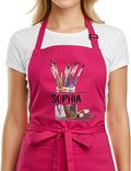 Personalized Art Apron with Pockets, Custom Name Painting Apron for Artists, Students, Teachers, Kids, Canvas, Watercolor, Acrylic, Drawing, Crafts, Classroom, Halloween, Christmas Gift