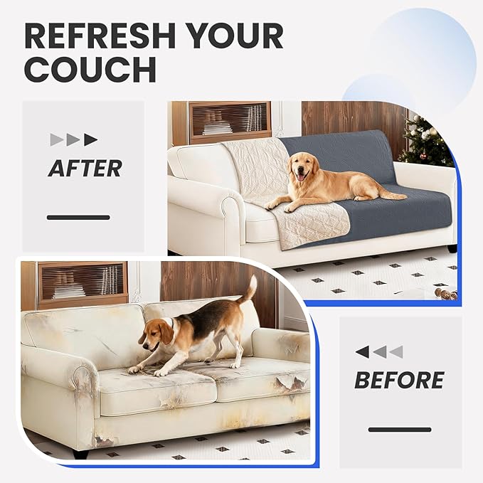 CYCMACO Waterproof Dog Bed Cover Pet Blanket, Soft Couch Cover for Dogs Washable, Non-Slip Dog Blanket Protect Furniture Couch Sofa Car for Puppy Large Dogs Cat (30x53 Inch, Dark Grey)