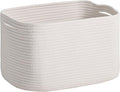 ICERZCZ Woven Cotton Rope Storage Basket for Organizing, Cute Decorative Baskets for Gifts Empty, Organizer Bins for Dog Toy, Baby Laundry, 17“×13”×9.5“, Off White