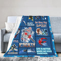 wsradto Ice Hockey Blanket Gifts for Hockey Lover Throw Blanket Bedding Cozy Fleece Flannel Lightweight Stuff Plush for Men Women Boys Adults Fans Players for Couch Sofa Bed Home Decor 50"x60"