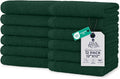 DAN RIVER 12 Pack Wash Cloths for Showering [12x12] - 100% Cotton Washcloths Premium Quality Flannel Face Cloths for Bathroom, Highly Absorbent and Soft Feel Wash Clothes, Hunter Green