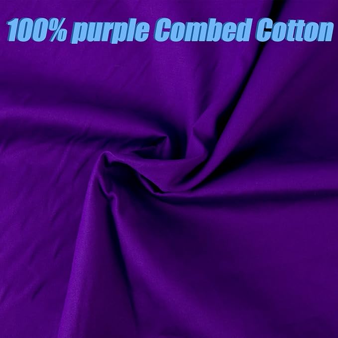 2 Yard Purple Cotton Fabric,Natural Cotton Poplin Fabric by The Yard, 59 Inches Wide 100% Cotton Fabric,Soft Embroidery Muslin Quilting Material for Sewing Material Apparel Cloth
