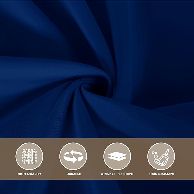 sancua Rectangle Tablecloths for 6 Foot Tables, 6 Pack - Washable Polyester Fabric Table Cloth for Wedding Party, Birthday, Banquet Reception, 54x108 Inch, Navy Blue