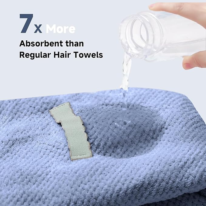 YHPDYL 2-Pack Women's Microfiber Hair Towel Wrap - 50% Faster Dry, Ultra-Absorbent & Anti-Frizz. Ideal for Long/Curly Hair. 27.5x39.4 Oversized, Lightweight for Travel, Gym, Spa & Home