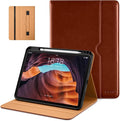 DTTO for iPad (A16) 11th Generation Case 11 Inch 2025, iPad 10th Generation Case 10.9 Inch 2022, Premium Leather Business Folio Stand Cover with Pencil Holder - Auto Wake/Sleep, SaddleBrown