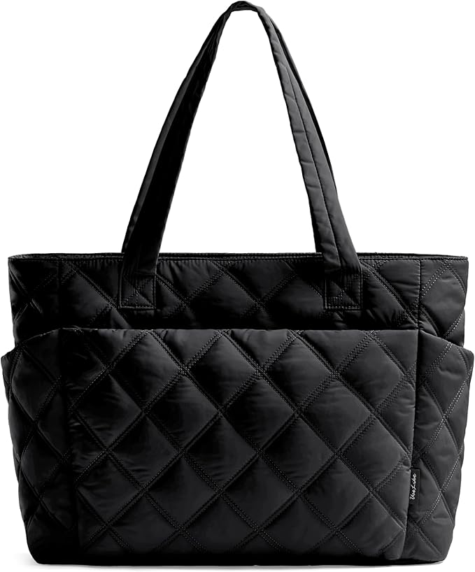 Uselike Tote Bag for Women, Lightweight Puffer Tote Work Bags with Compartments for Travel, Quilted Shoulder Bag with Zipper