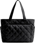 Uselike Tote Bag for Women, Lightweight Puffer Tote Work Bags with Compartments for Travel, Quilted Shoulder Bag with Zipper