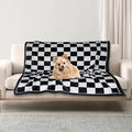 Gowyeg Dog Blanket for Puppy Accesssories Boy, 43"x30" Dog Stuff for Small Kitten Indoor Cats, Washable Soft Puppy Essentials Supplies,Black White