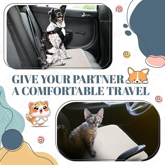 Drydiet 4 Pcs Pet Carrier Pad Travel Pet Reversible Dog Mat Replacement Liners for Travel Dog Bed Pad Washable Plush Double Sided Bed Mat for Cat Kennel Crate(Beige,17 x 11 Inch)