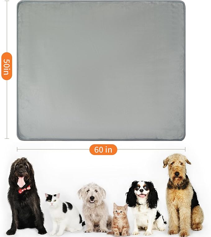 CAPT.SNOOZE Water Proof Blanket 50x60 Inches - Reversible Flannel Blanket for Bed, Sofa,Couch- Spillproof, Leakproof Soft Double-Sided Light Grey Throw Blanket for Adults, Pets, Couples