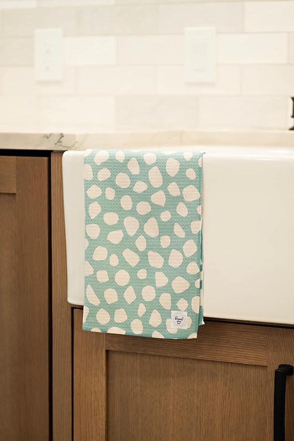 Desert Aqua 2 Pack Double Sided || Not Your Ordinary Kitchen Towels || Dish Towels || Quick Dry|| Waffle Weave Microfiber || Highly Absorbent || Hanging Hook (Turquoise)