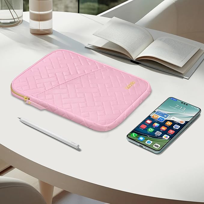Lacdo Tablet Sleeve Case for 11 inch iPad A16 / 11 Inch iPad Pro M5 M4 / 11 inch iPad Air M3 M2 / 10.9" iPad / 10.2" iPad /10.9" ipad Air, Samsung Galaxy Tab A9+ Bag, Fit Magic Keyboard, Sakura Pink