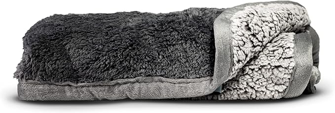 Pet Parents Pawtect Premium Waterproof Cat & Dog Blanket with WickQuick & Sherpup Technology, Puppy & Cat Blanket, Slate 24x32