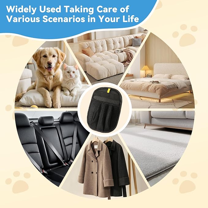 Wolnivi Pet Hair Removal Glove for Cats & Dogs, Five-Finger Electrostatic Pet Hair Remover Glove Reusable Brush Pet Hair Tool for Carpet, Car Seat, Couch and Laundry