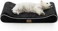COZY KISS Orthopedic Dog Bed for Medium Dogs up to 65 lbs - Removable Washable Cover with Waterproof Lining & Non-Skid Bottom, Cotton-Polyester Blend Boat-Shaped Lounger Mattress, M(36x24x5.5in)/Black