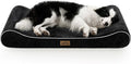 COZY KISS Orthopedic Dog Bed for Large Dogs up to 90 lbs - Removable Washable Cover with Waterproof Lining & Non-Skid Bottom, Cotton-Polyester Blend Boat-Shaped Lounger Mattress, L(45x30x6in), Black