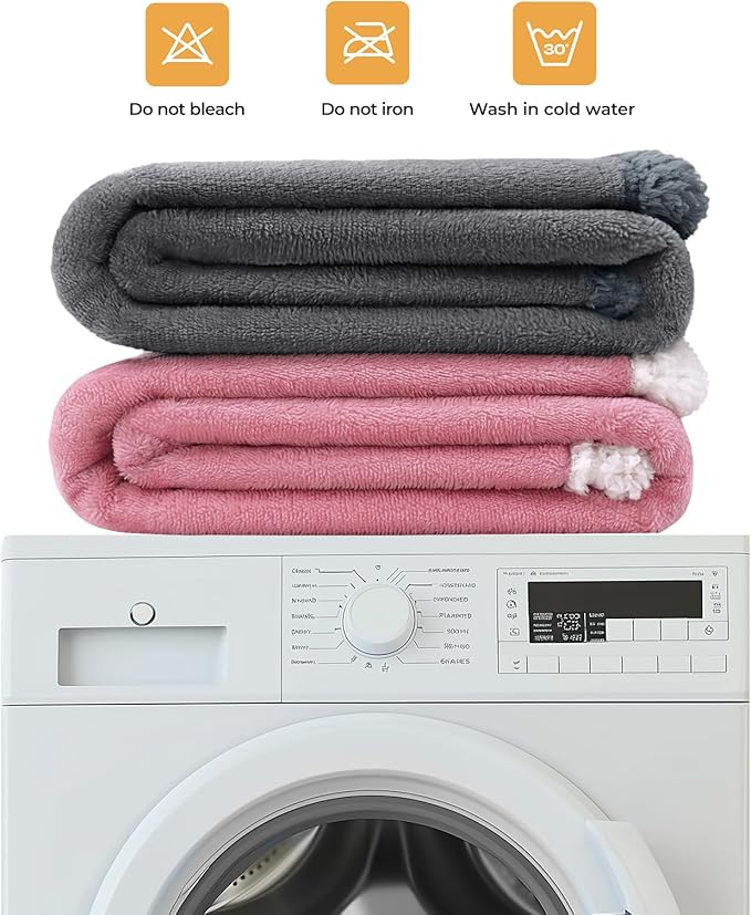 Luciphia Waterproof Bed Blanket Washable, Soft Sherpa Fleece Puppy Reversible Throw Blankets for Medium Large Dog Cat, Furniture Cover Protector Couch from Liquid Pee and Pet Fur, Light Grey,85" x 57"