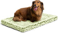 PELZIN Stoutwool Indestructible Dog Bed - Fluffy Chew Proof Dog Crate Pad - Tough Kennel Pad for Aggressive Chewers - Washable, Ideal for Small Breeds & Fits 24-Inch Crate - 23"x16", Gleam