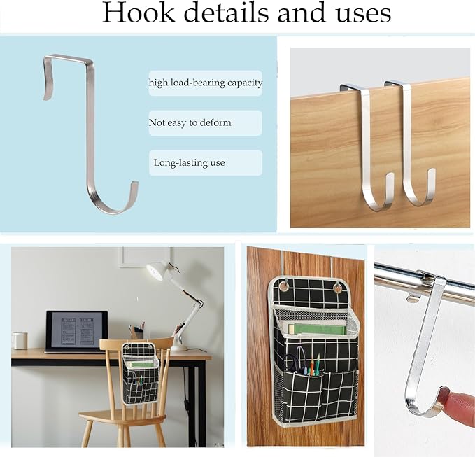 Someteth Hanging Basket for Organizing, Wall Organizer with Pockets and Over The Door Organizer，Can for Home, Closet, Office and Camper (Black Grid2)
