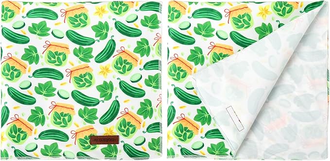 MR.CHUBBFACE Summer Dog Bandana, Pickle Cotton Bandana for Small Medium Large Dogs, Adjustable Pet Triangle Bibs Scarf
