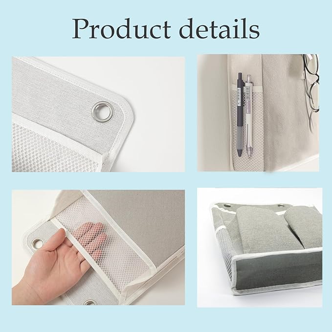 Someteth Hanging Basket for Organizing, Wall Organizer with Pockets and Over The Door Organizer，Can for Home, Closet, Office and Camper (2 Grey)