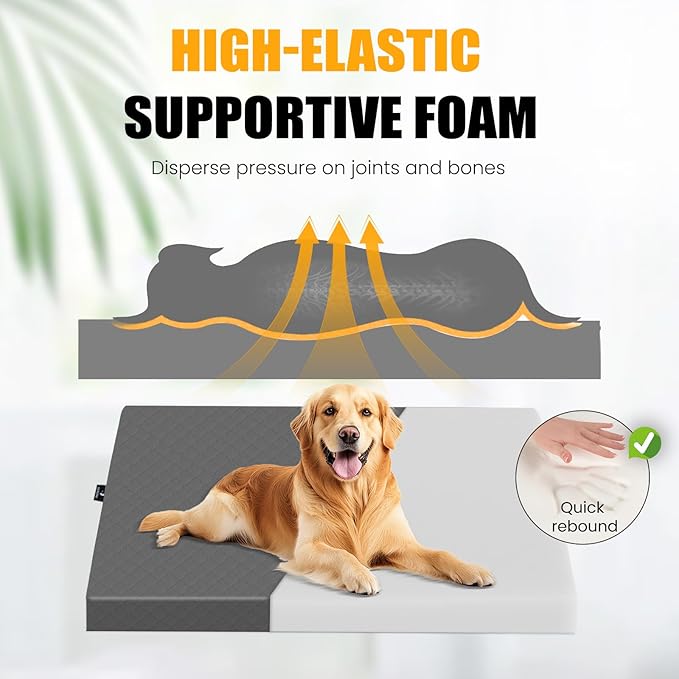 ESCRODOI Car Dog Bed for Trunk, Non-Slip SUV Cargo Liner for Dogs, Travel Pet Mat Cushion with Supportive Foam, Removable Cover for Easy Cleaning, Suitable for SUV&Truck