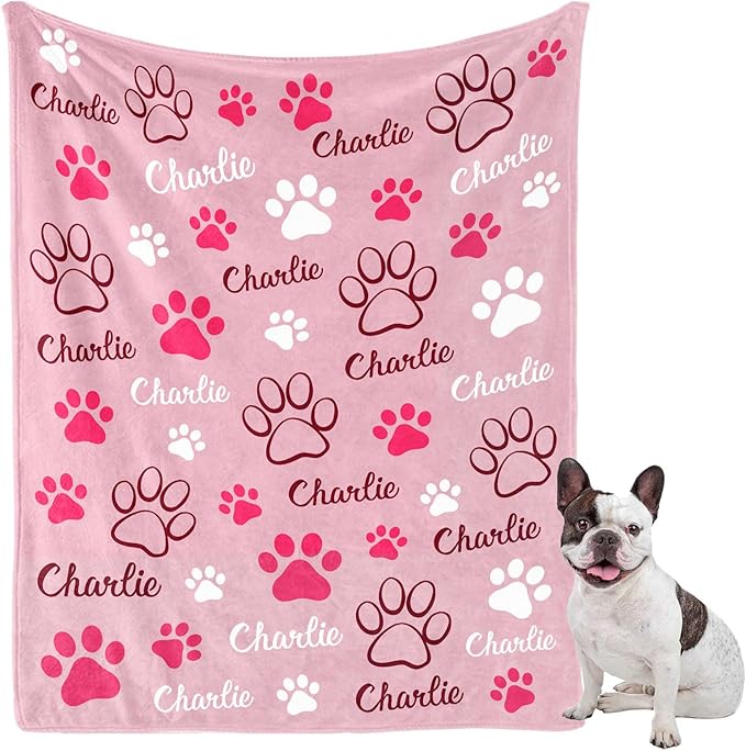 GlisterGlow Personalized Dog Blanket, Customized Pet Blankets with Name Picture, Throw Blanket for Small Medium Large Dog Puppy Cat