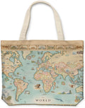 Xplorer Maps Canvas Tote Bag with Handles, Cloth Grocery Shopping Bag, Reusable & Eco-friendly Bag, 100% Cotton, Washable