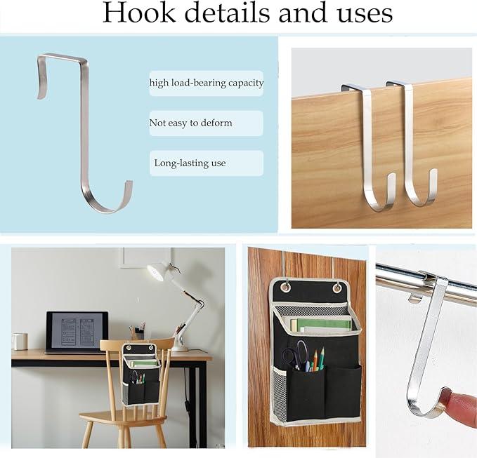 Someteth Hanging Basket for Organizing, Wall Organizer with Pockets and Over The Door Organizer，Can for Home, Closet, Office and Camper (Black2)