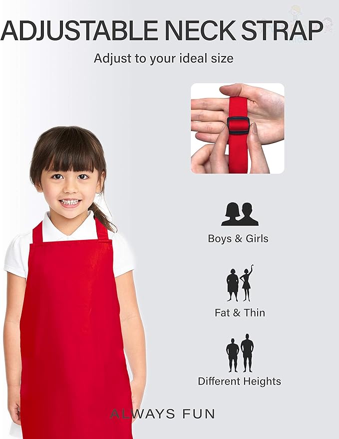 Kids Apron, Small, 100% Cotton With An Adjustable Strap to fit All Ages