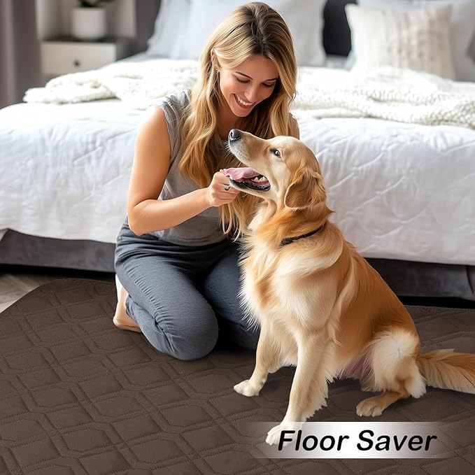 hyha Waterproof Dog Bed Blanket, Soft Pet Blankets, Waterproof Couch Cover for Dogs, Reversible Sofa Covers Washable for Furniture (82x102 Inch, Chocolate/Dark Grey)