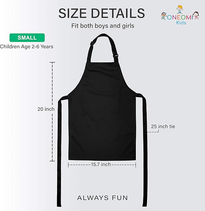 Kids Apron, Small, 100% Cotton With An Adjustable Strap to fit All Ages