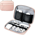 Lcsmaokin Electronics Organizer Bag, Portable Cable Organizer Case Travel Electronic Accessories Storage Case - Travel storage bag for Cables, Chargers, Phone, SD Cards - Pink
