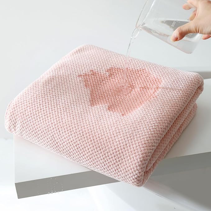 Akzpe 40x80 Inches Bath Sheets Towels for Adults Oversized Bath Towels Extra Large Luxury Super Soft Absorbent Quick Dry Microfiber (Pink, 2PCS)