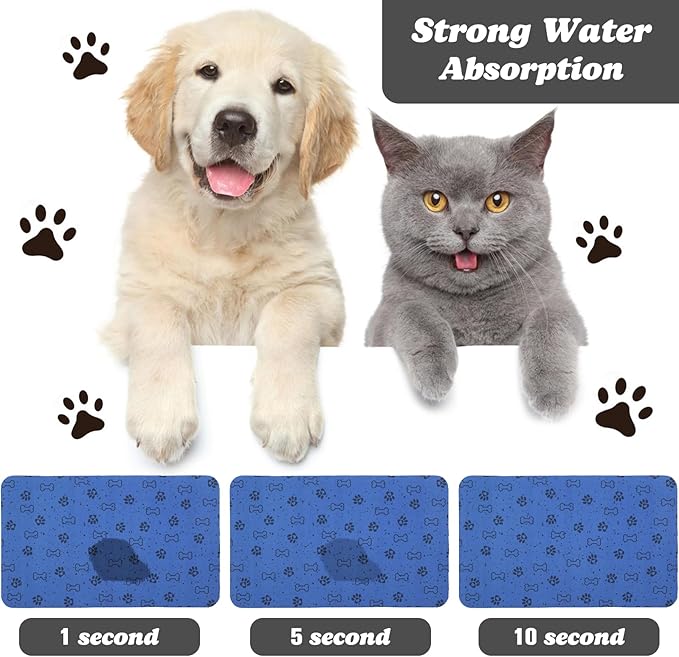 Dog Food Mats,Cat Absorbent Water Bowl Feeding Mats Pet Placemats for Food and Water Spot 16 * 24 inch