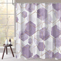 Litabel Modern Extra Long Shower Curtain for Bathroom, Lavender Purple Geometric Art Decor Waterproof Bath Curtain, Abstract Fabric Shower Curtain Sets for Home Decor, 72x84 Inch