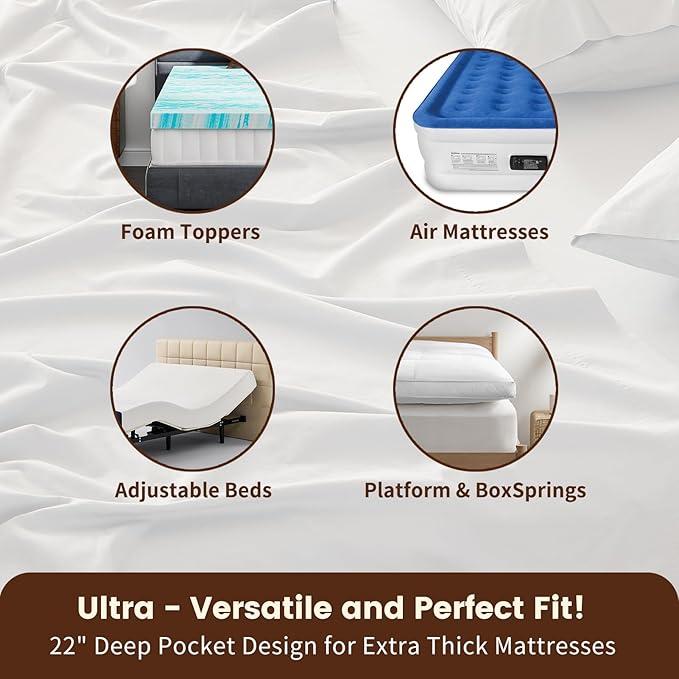 100% Linen Sheet Set Cal King Size Extra Deep Pocket Fits 18-24 Inch Mattress, Breathable & Soft, Smooth 4-Piece Set for Thick Mattresses Hotel Luxury Bedding（Cal King, Grey）