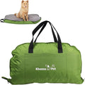 Portable Waterproof Dog Mat for Camping, Patio & Travel - Foldable Outdoor Dog Bed with Teflon Shell & Removable Plush Pad - Easy Clean, Durable - M (Sage Green)
