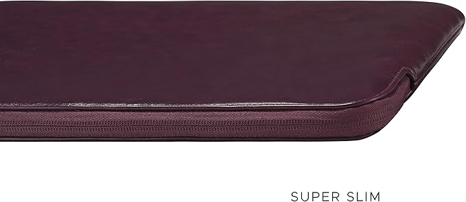 Comfyable Leather Laptop Sleeve Compatible with 16 Inch MacBook Pro M4 2024 & 15 Inch MacBook Air M4 M3 M2 2025, Berry Brown