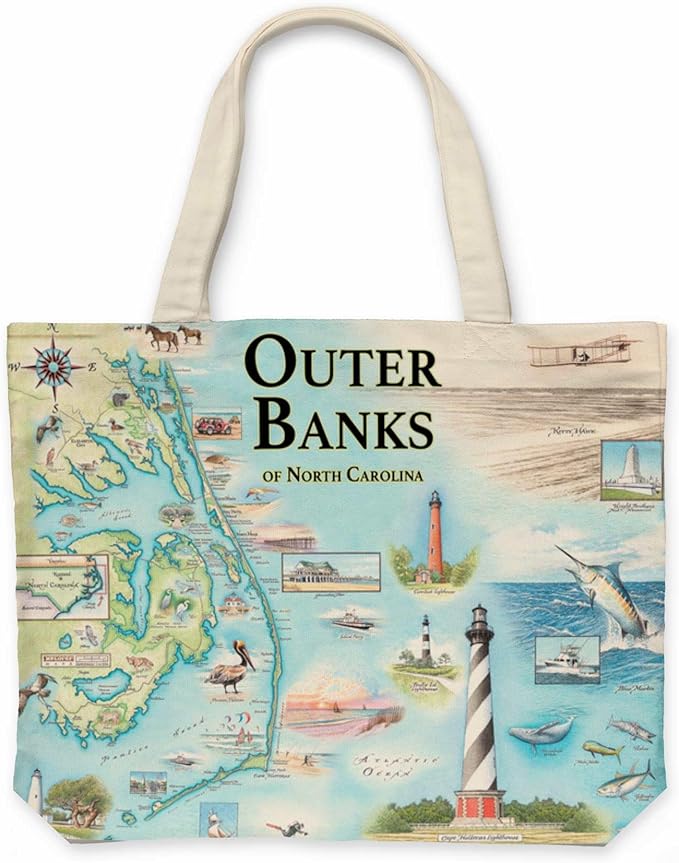 Xplorer Maps Canvas Tote Bag with Handles, Cloth Grocery Shopping Bag, Reusable & Eco-friendly Bag, 100% Cotton, Washable