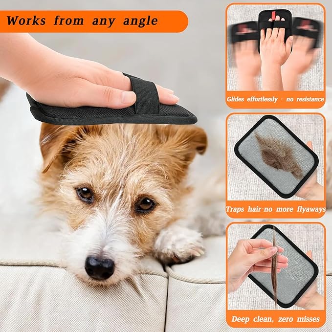 Pet Hair Removal Gloves,electrostatic Combing Gloves Tools,Suitable for Cats and Dogs, for Removing Hair from Furniture, Pets, car Seats, Clothes and Sofas