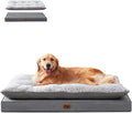Warmrest 2-Pack Waterproof Dog Bed Large Size Dogs, Plush Cushion & Orthopedic Egg-Crate Foam Mattress for Senior Dogs, Washable Dog Crate Bed with Removable Cover, Dark Grey