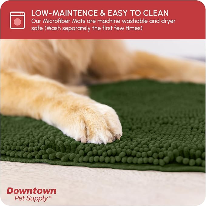 My Doggy Place Dog Mud Mat, 60" x 36" Chive – Thick Microfiber Entry Rug for Snow, Mud & Salt – Absorbent, Quick-Dry, Washer-Safe & Non-Slip, X-Large