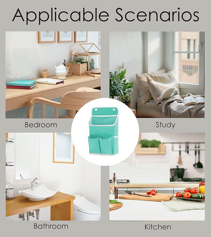 Someteth Hanging Basket for Organizing, Wall Organizer with Pockets and Over The Door Organizer，Can for Home, Closet, Office and Camper (2 Green)