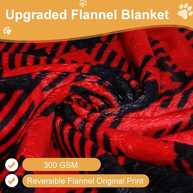 Gowyeg Premium Soft Dog Blanket Washable,43"x30" Cat Blanket for Indoor Cats Large Medium Small Dog Gifts Puppy Essentials (Red/Black)
