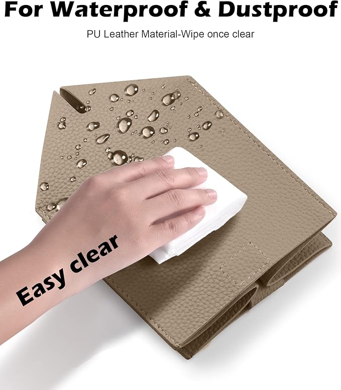 Tclouda Tissue Box Cover for PU Leather, Modern Simple Solid Color Holder Square Tissue Bag, Ideal for Bathrooms,Office,Car,Outdoor Tent,Dining Table,5"X5"X5", Double Cocoa Brown
