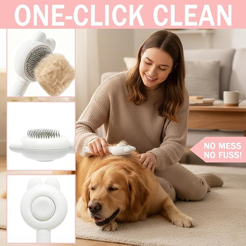 5Pcs Pet Hair Remover Glove Kit for Dogs & Cats - 2 Pack Grooming Gloves & Rubber Brush & Comb - Reusable Pet Hair Remover for Laundry for Furniture Carpet Car Interior Couch Bedding Auto Detailing