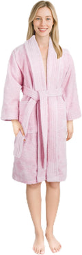 American Soft Linen Women’s 100% Cotton Terry Bathrobe – Soft, Absorbent, Quick Dry Turkish Robes for Women Quality Housecoat