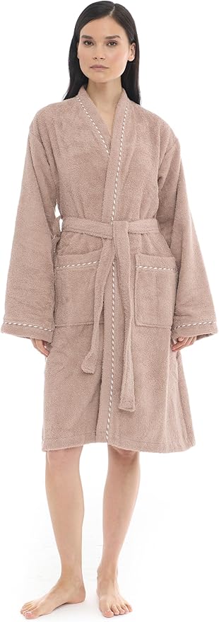 Seritaine Robes for Women, 100% Turkish Cotton Womens Robe, Luxury, Terry Cloth Long Spa Bathrobe