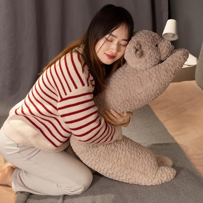 FEEZUSH Bear Plush Pillow - Bear Stuffed Animal - 35 inch Bear Long Plush Pillow - Birthday Christmas Valentine’s Day Gift for Kids Boys Girls (Brown)